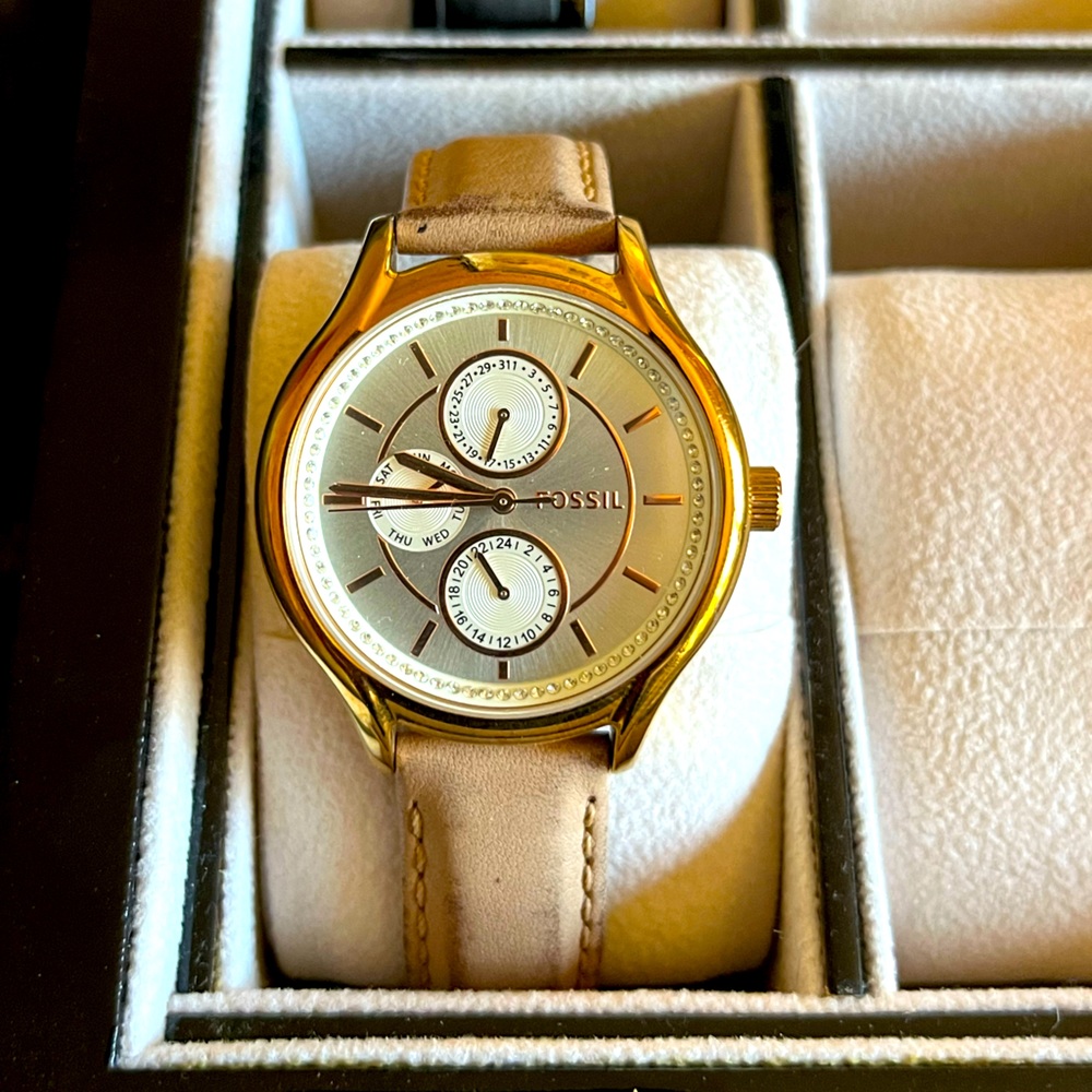 Leather Fossil Watch